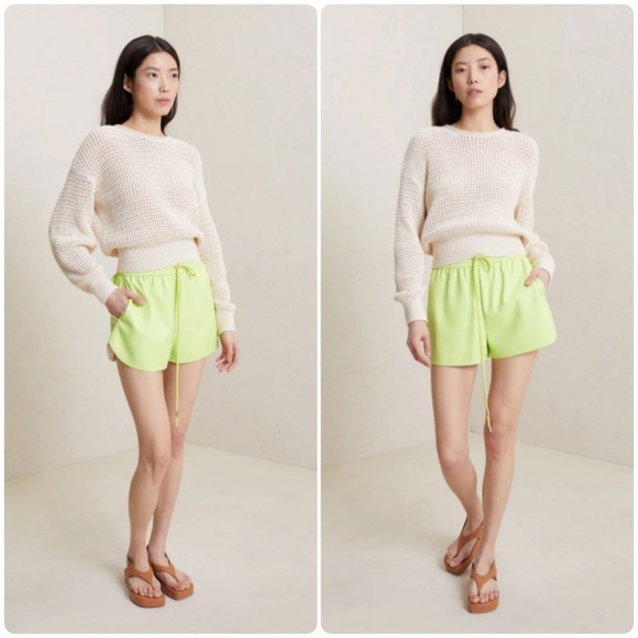 New! A.L.C. Vegan Leather Green Shorts 💚 size 4 NWT! - Picture 1 of 16